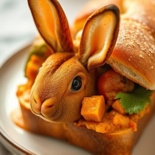 Close-up of a flavorful Bunny Chow, a Durban curry served in a bread loaf.